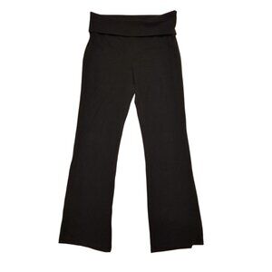 Y2K Vintage Cotton Fold Over Flare Sweats Pants XS Xhilaration Black Mid Rise